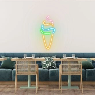 Ice Cream Swirl Whimsical Neon for Dessert Stations