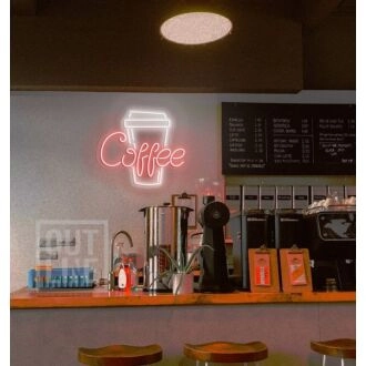 Customize Coffee Cup Enhance Your Mornings with Inviting Neon