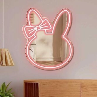 Cute Rabbit Neon Mirror Sign