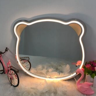 Cute Bear Neon Mirror