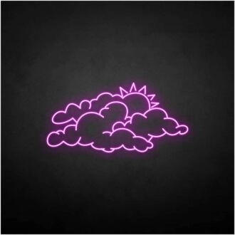 'Cloud and sun' neon sign