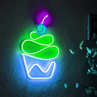 Cupcake: Illuminate Your Space with Neon Sweetness