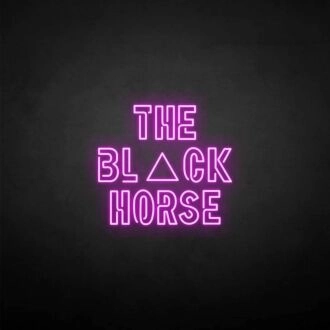 'The Black Horse' neon sign