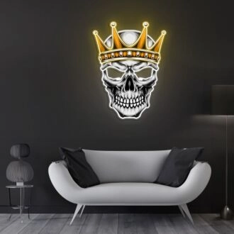 Skull With Crown Neon Sign X Acrylic Artwork