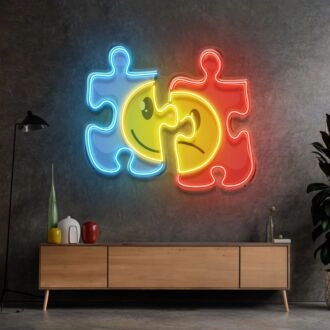Puzzle Neonlichtschild Pop-Art