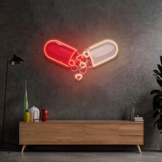 Liebes-Kapsel-Cartoon-LED-Neonschild-Licht-Pop-Art