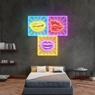 Lippenrahmen LED Neon Acrylkunstwerk