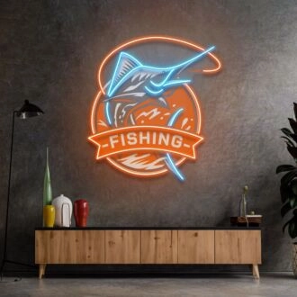 Fishing Logo Led Neon Sign Light Pop Art