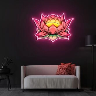 Lotusblume Neon X Acrylkunstwerk