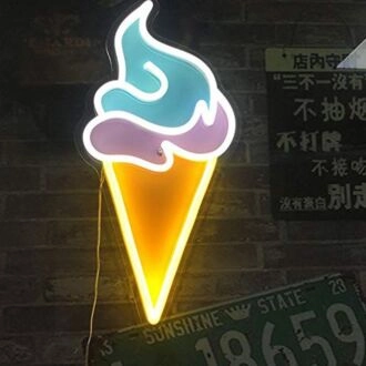 Bedrucktes Eiscreme LED Neonschild Licht Pop Art