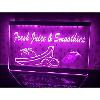 Fresh Juice & Smoothies Hanging Neon Sign