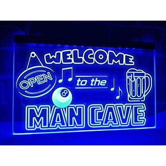 Welcome to the Man Cave Hanging Neon Sign