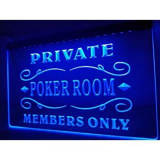 Private Poker Room Hanging Neon Sign