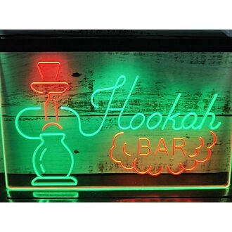 Hookah Bar Two Tone Hanging Neon Sign