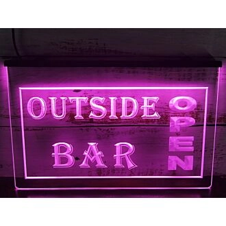 Outside Bar Open Hanging Neon Sign