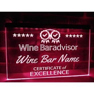 Wine Bar Advisor Personalized Hanging Neon Sign