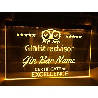 Gin Bar Advisor Personalized Hanging Neon Sign