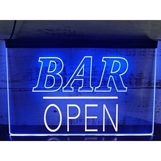 Bar Open Two Tone Hanging Neon Sign