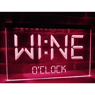 Wine O'clock Hanging Neon Sign