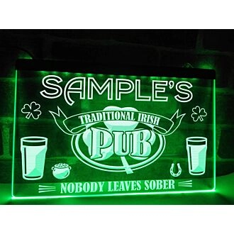 Irish Pub Personalized Hanging Neon Sign
