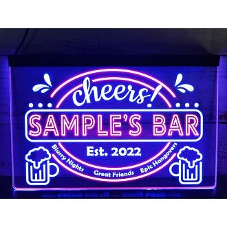 Epic Hangovers Personalized Two Tone Bar Hanging Neon Sign