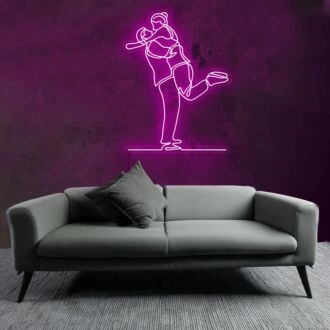 Lovers' Embrace Romantic Wedding Neon Sign