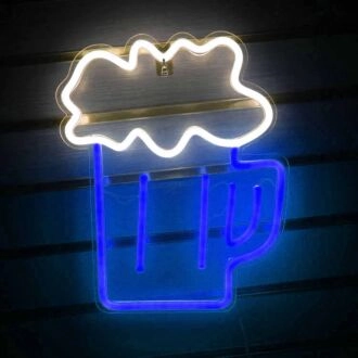 Blubbernde Jubel Bierkrug Neon-Schild
