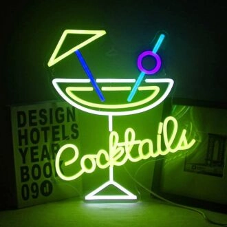 Customize Cocktail Glass Bar Neon Sign
