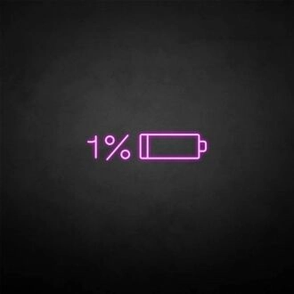 'Battery out' neon sign