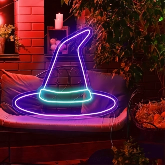 Halloween-Dekor-Hut-Neonschild