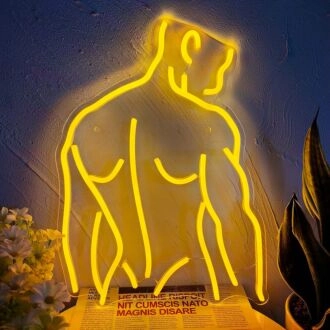 Muskel Linienkunst Rückseite Neonzeichen