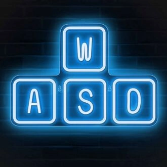 Gaming Keyboard Keys Neon Sign