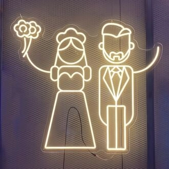 Abstract Couple Wedding Neon Sign