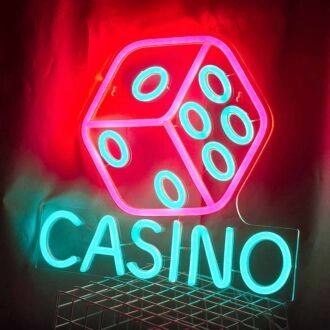 Customize Casino Dice Game Night Neon Sign