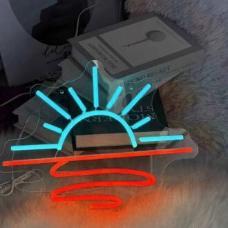 Sonnenaufgang über dem Meer Neonschild