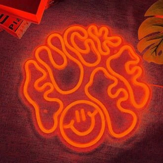 Verpiss dich Fett Abstrakte Linien Neonzeichen.