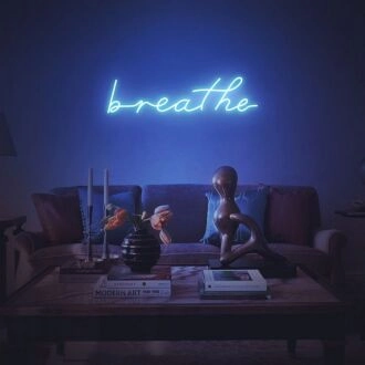 Breathe Neon Sign for Relaxation Spaces and Yoga Studios