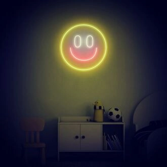 Smiley-Gesichts-Neonschild für glückliche und positive Räume