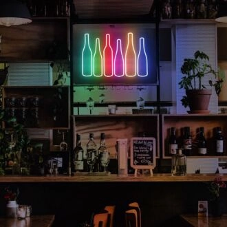 Weinflaschen Neonschild für Bars und Weinkeller