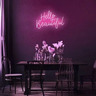 Hello Beautiful Neon Sign for Positive and Loving Spaces