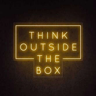 Think Outside The Box Neon Sign for Inspirational and Creative Spaces