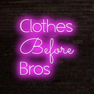 Clothes Before Bros Neon Sign for Fun and Playful Decor