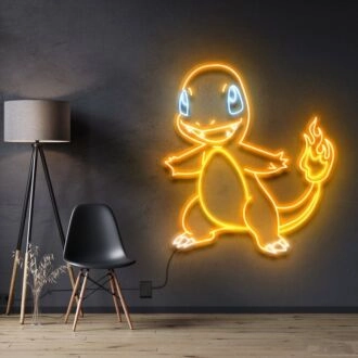 Charmander Neon Sign for Anime Fans and Fun Spaces