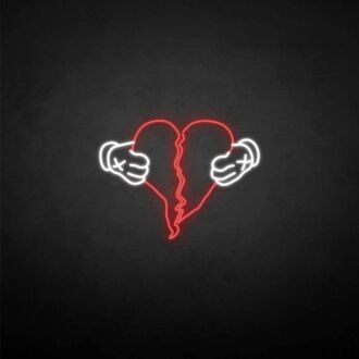 Broken heart' neon sign