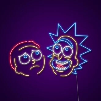 Rick und Morty Neonschild für Fans und Spaßräume