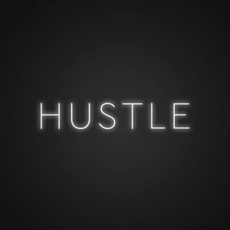 Minimalist Hustle Neon Sign for Motivational and Modern Spaces