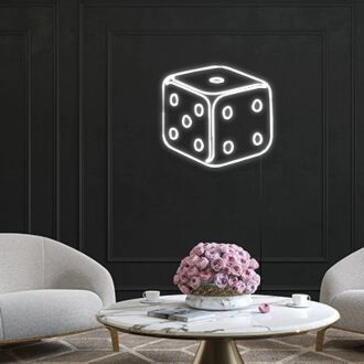 Dice Neon Sign for Gamblers and Gaming Enthusiasts