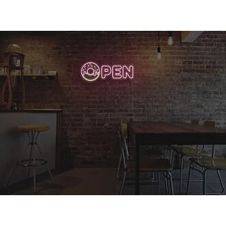 Donut Open Neon Sign for Bakeries and Fun Spaces