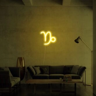 Steinbock-Zodiak-Neonschild für Astrologieliebhaber.