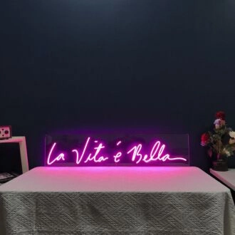 La Vita E Bella Italian Neon Sign for Elegant and Stylish Spaces